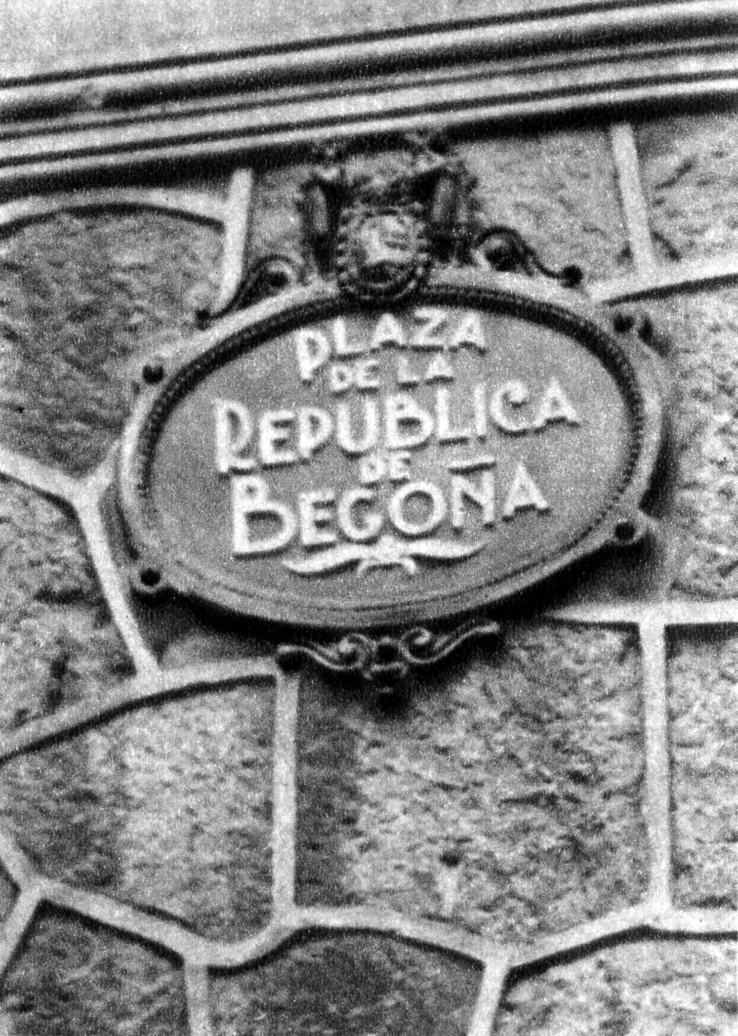 CARTEL CALLE PLAZA DE LA REPUBLICA DE BEGOÑA 1937