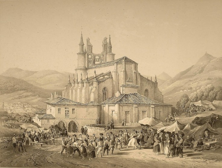 GRABADO IGLESIA DE BEGOÑA 1845