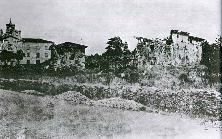 Monasterio de las Clarisas derruido en las guerras carlistas. Fue antiguo Beatorio (S XVI) sobre carretera de Zabalbide
