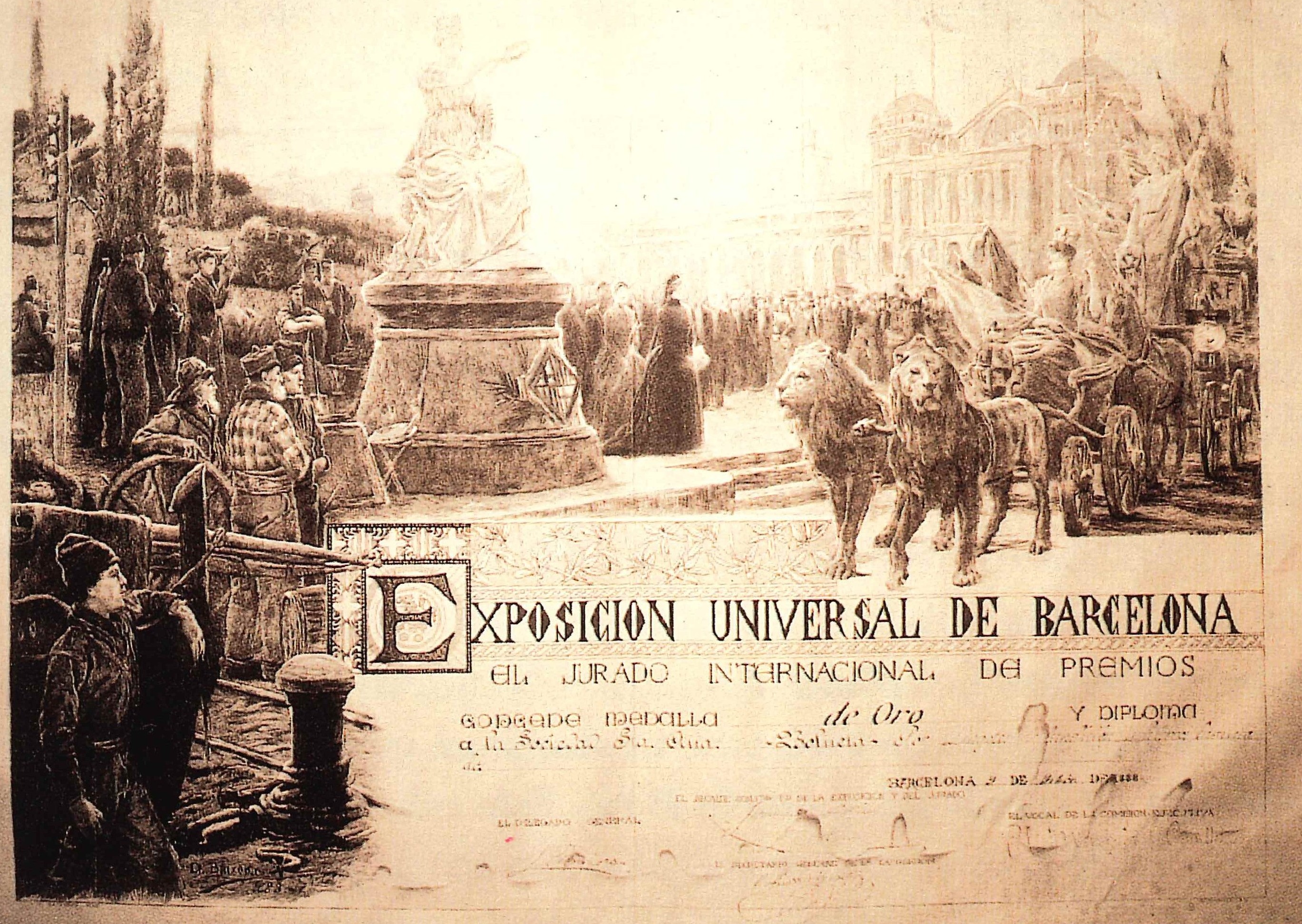 Medalla de oro en la exposición universal de Barcelona de 1888