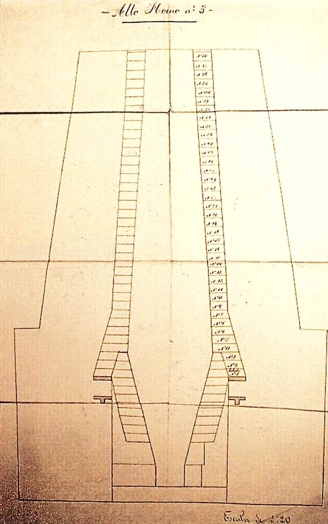 Planos del forro interior reflactario del horno nº 3