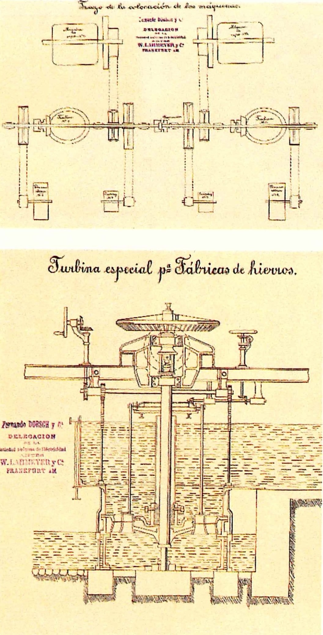 Planos para las turbinas para colocar en el río