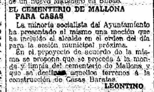 Cementeroio de Mallona para casas Ela Gaceta del NOrte 3-11-20