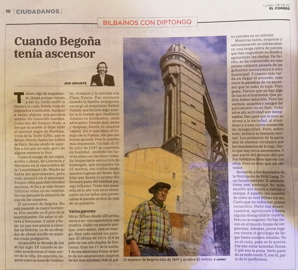 Cuando Begoña tenía ascensor