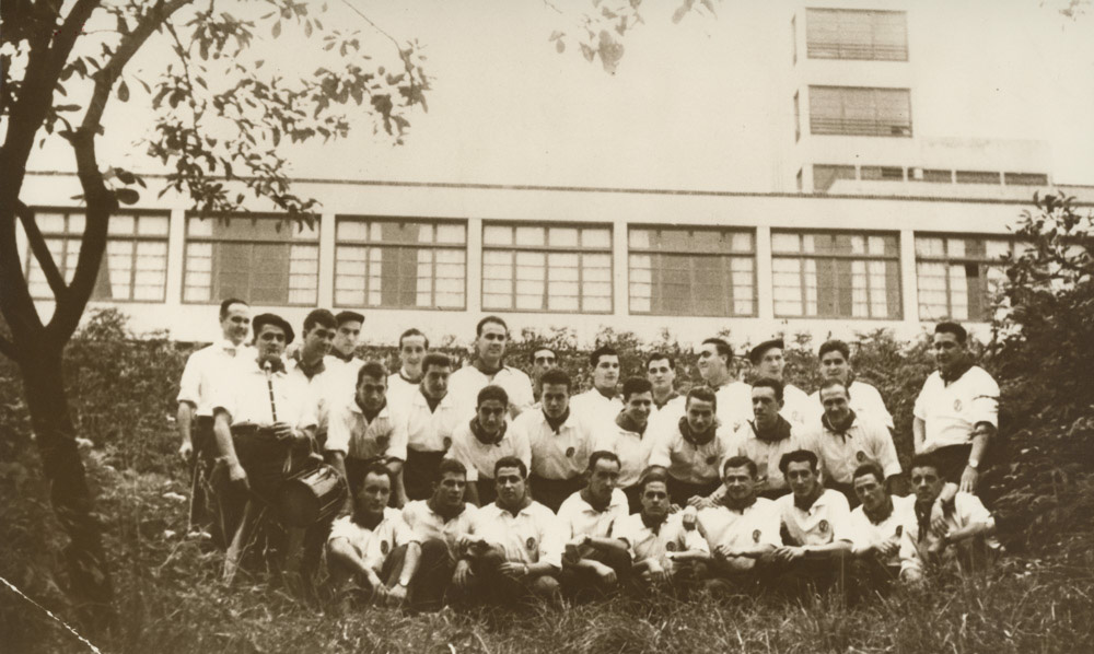 Tertulia Santutxu en las escuelas de Briñas. 1959